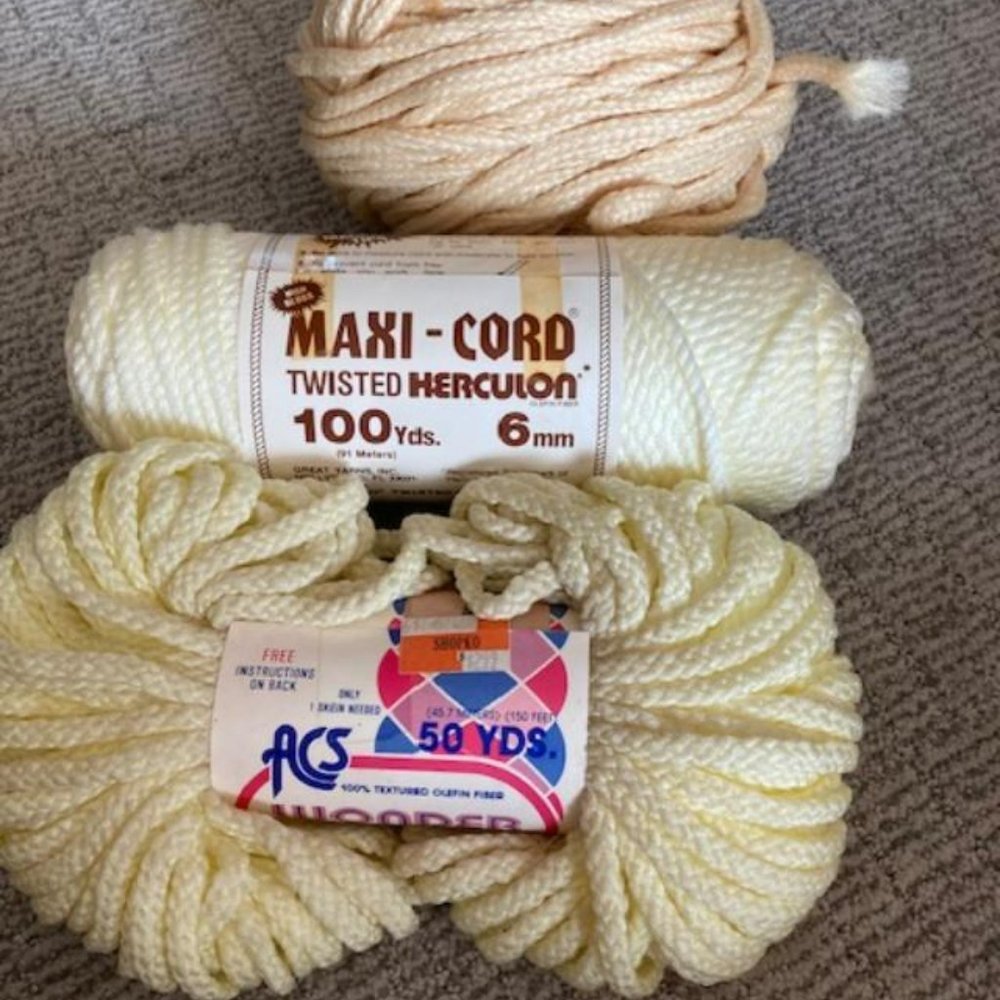 Macramé Cord/Yarn - 3 skeins - assortment of off whites